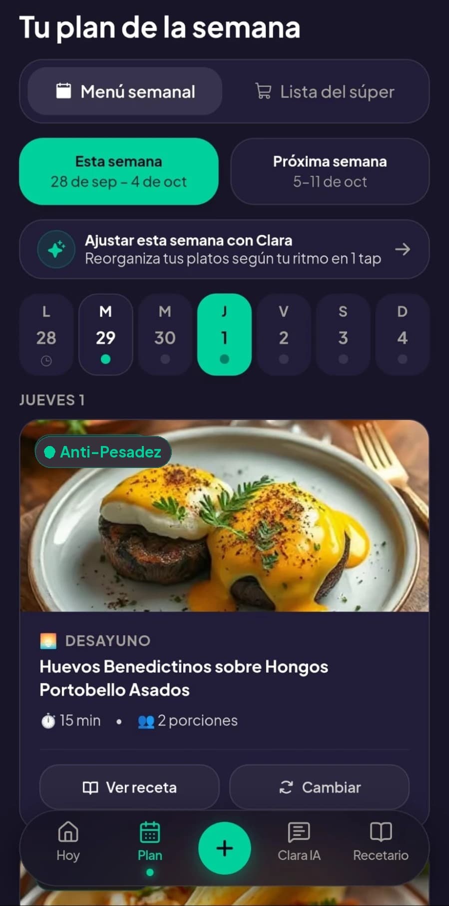 Your weekly menu